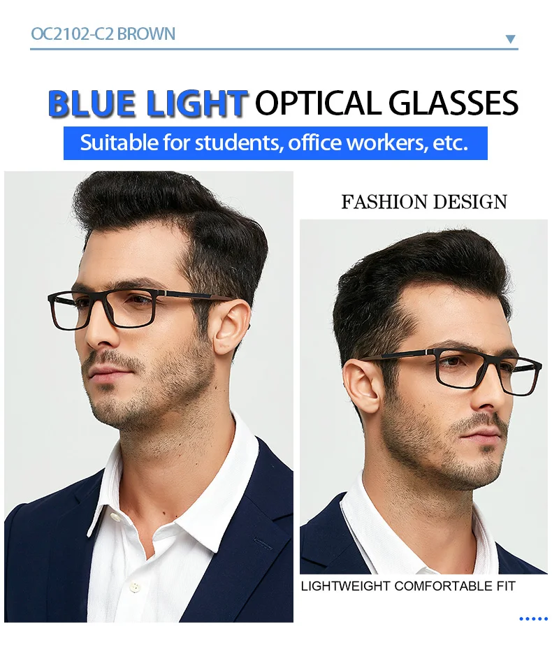 Prescription Glasses Men Blue Anti Light Glasses TR90 Black Computer Eyeglasses Frames For Men Myopia Fake Glasses Frame oculos