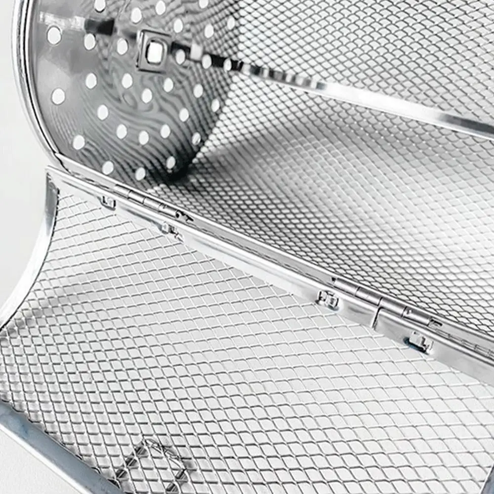 Stainless Steel Rotisserie Basket Chili Roaster Drum Oven Basket Rotisserie Grill Cage Baking Rotary Cage For Peanut Dried Nut