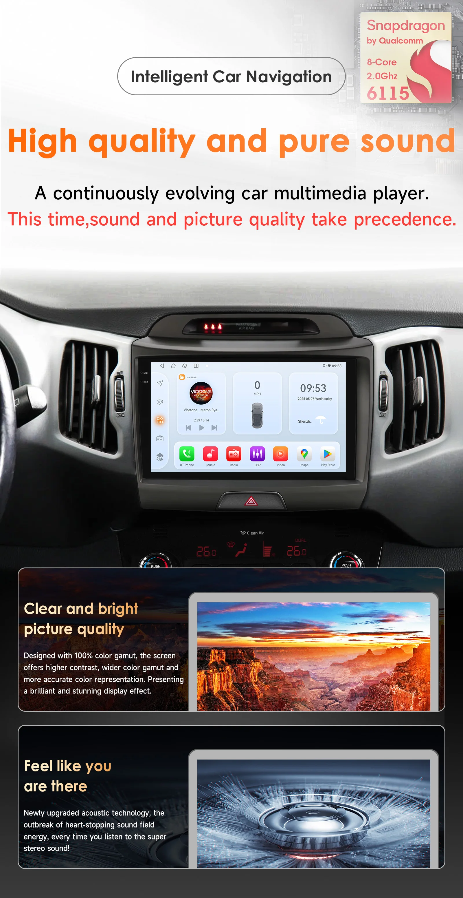 Hizpo Android 14 Car Radio GPS For KIA Sportage 3 2010 2011-2016 Multimedia Video Player 2din Navigation AUTO Stereo Head Unit