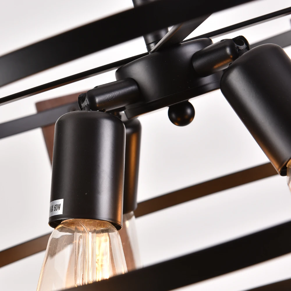 Wooden Retro Chandelier Lamp Indoor Bedroom Vintage Ceiling Pendant Light Hang Industrial Home Hotel Decor Lustre Led Luminaire