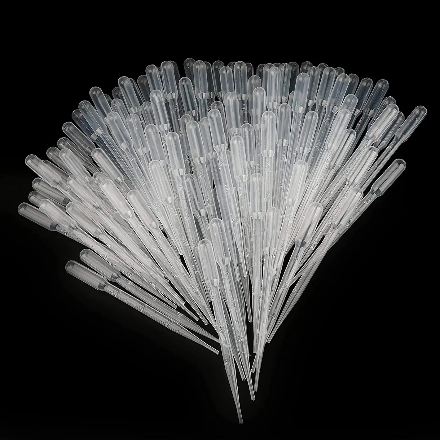 100PCS 3/5ML Practical Transparent Pipettes Disposable Safe Plastic Eye Dropper Transfer Graduated Pipettes Educational Supplies