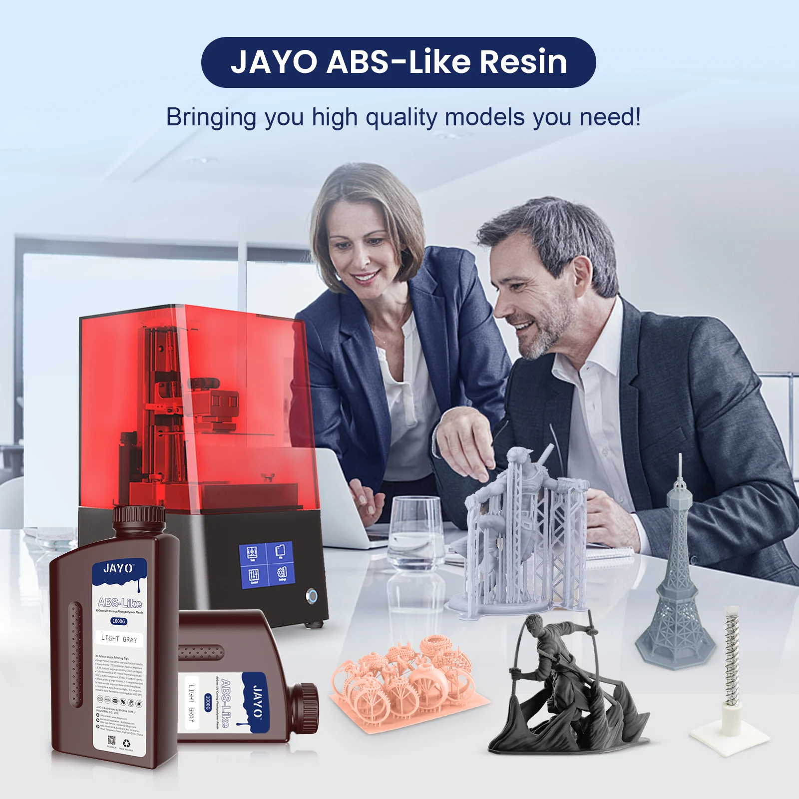 JAYO UV Resin ABS Like/Standard/Plant based/Nylon Like/Water-Wash 1KG 405nm Liquid Rapid UV Curing For LCD 3D Printing Material