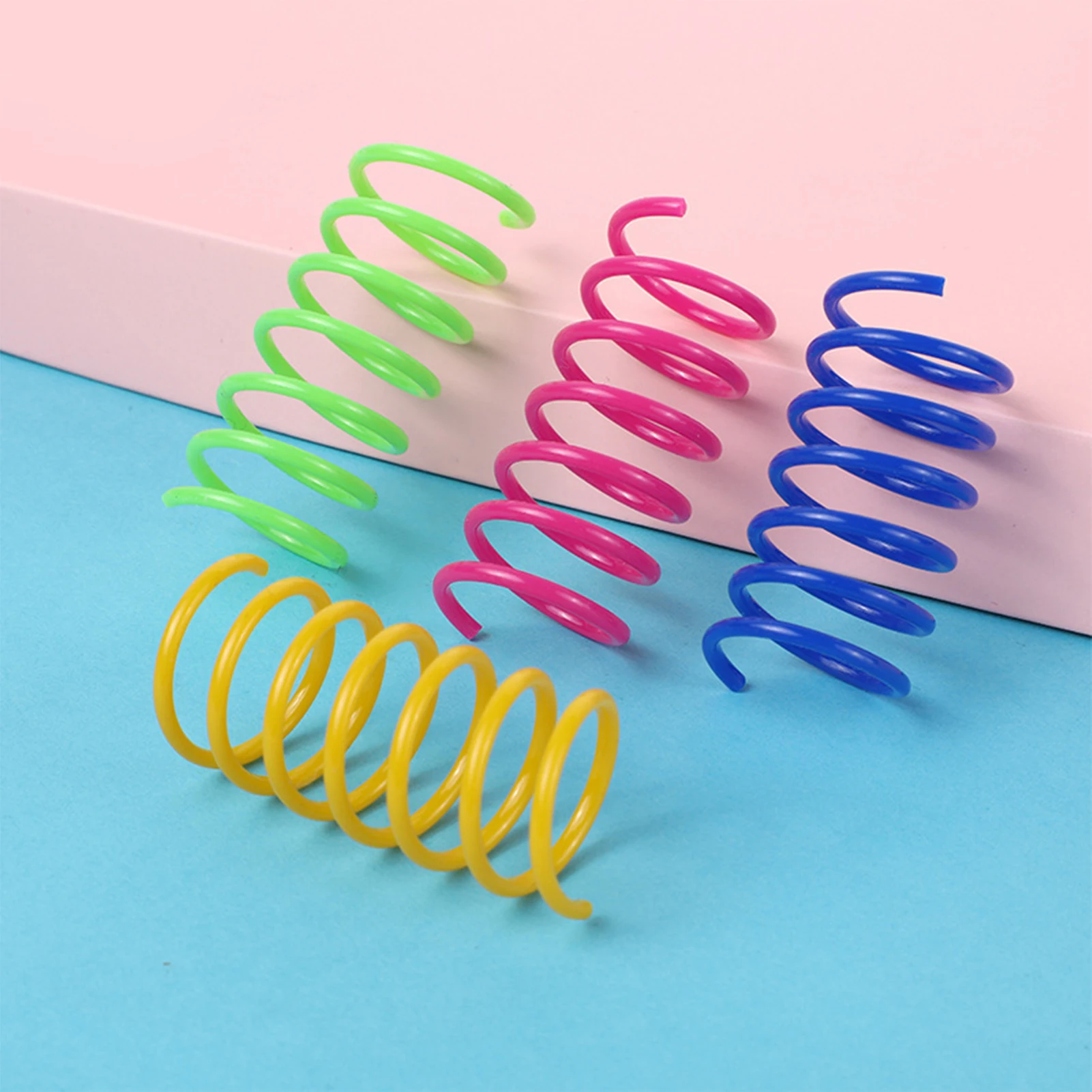 Cat Spring Toy 4PCS Kitten Springs Coil Indoor Cat Toys Colorful Coil Spiral Springs Pet Action Wide Durable Interactive Toys