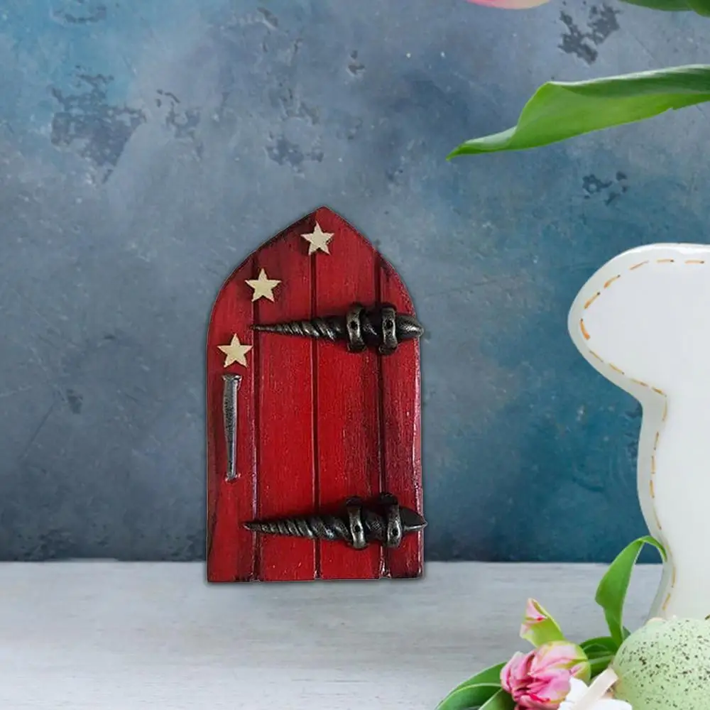 Fairy Door Garden Decoration Outdoor Accessories Miniature Door Dwarf Windows Mini Elf Door For Kids Room Wall Trees Yard Art