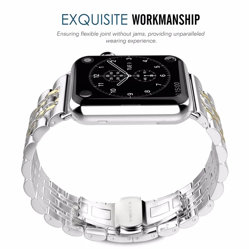 Strap For Apple Watch band 44mm 40mm 42mm/38mm 45mm 41mm smartwatch Stainless Steel watchband Bracelet iwatch series se 6 4 3 7