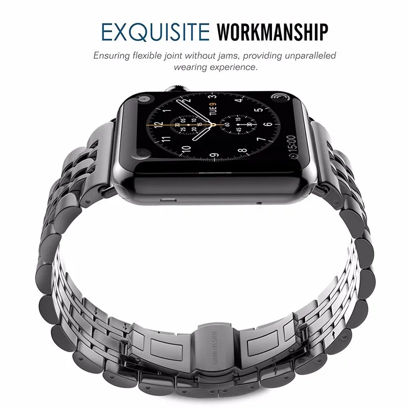 Strap For Apple Watch band 44mm 40mm 42mm/38mm 45mm 41mm smartwatch Stainless Steel watchband Bracelet iwatch series se 6 4 3 7