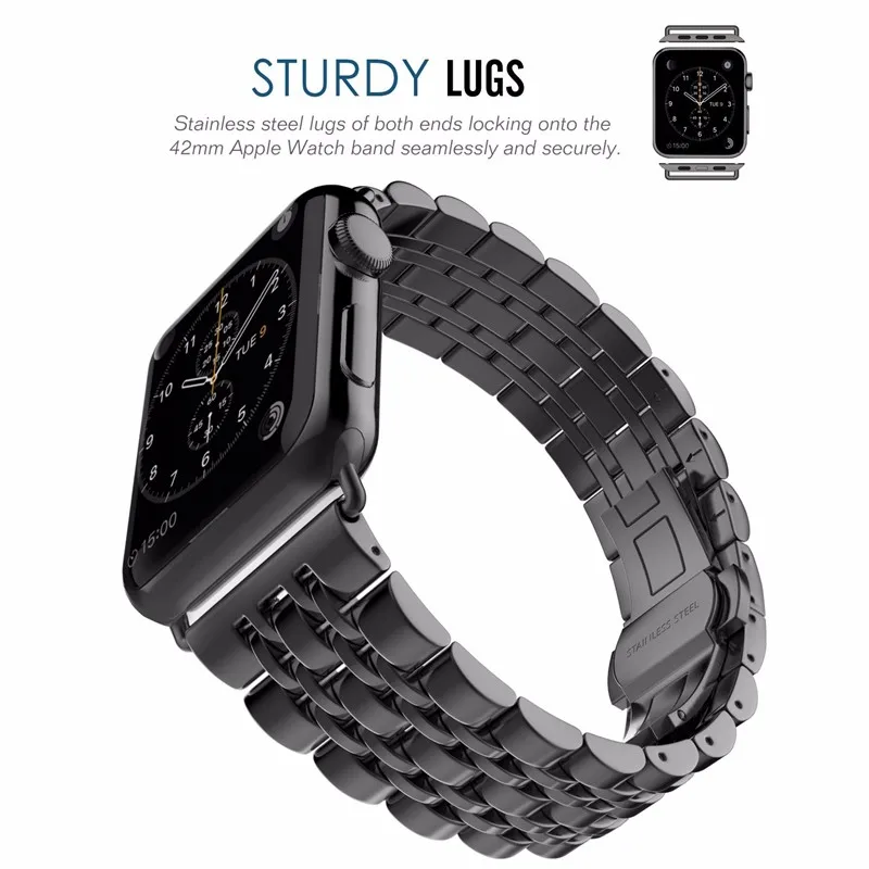 Strap For Apple Watch band 44mm 40mm 42mm/38mm 45mm 41mm smartwatch Stainless Steel watchband Bracelet iwatch series se 6 4 3 7