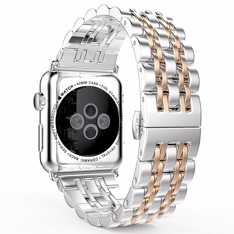 Strap For Apple Watch band 44mm 40mm 42mm/38mm 45mm 41mm smartwatch Stainless Steel watchband Bracelet iwatch series se 6 4 3 7