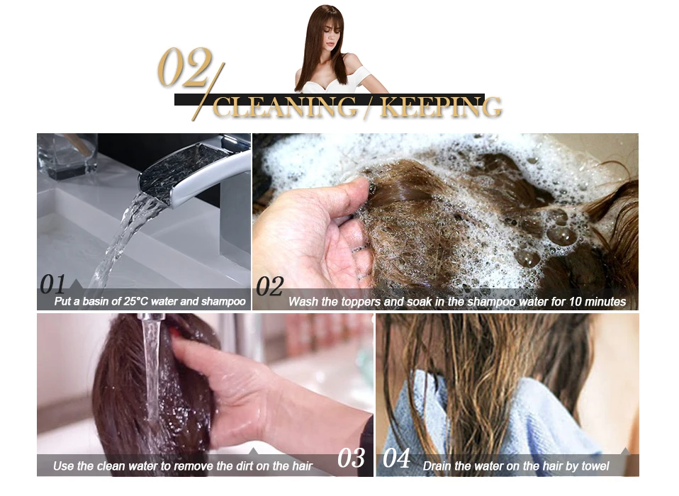 100% Human Hair Topper Invisable Straight Hair Pads Clip In One Piece 2Clips Increase Hair volume Hair Extensions Top Side Cover