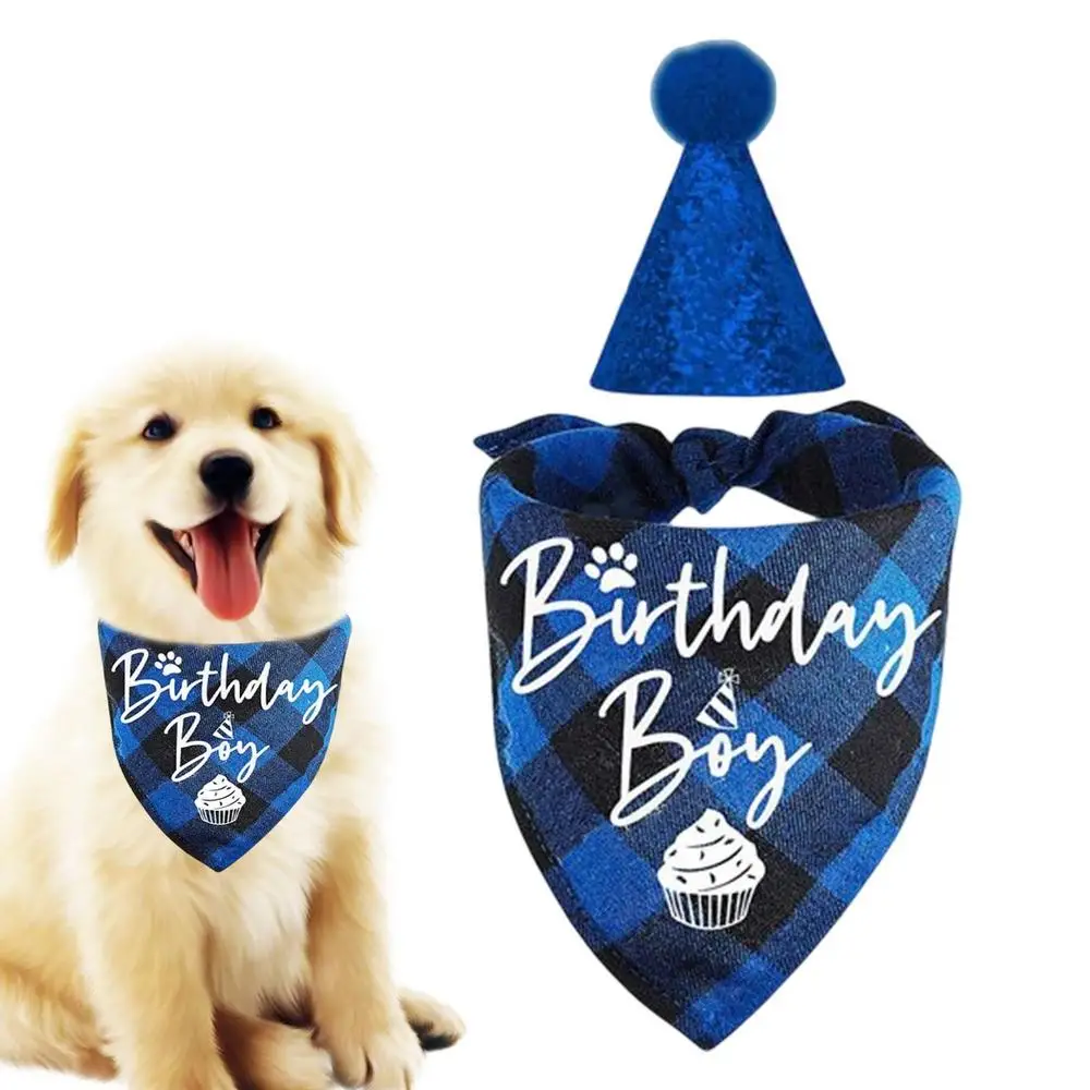 NEW Pet Birthday Party Hat Cats Dog Birthday Hat Dog Birthday Triangle Scarf Cat Accessories Party Wear Decoration Pet Product