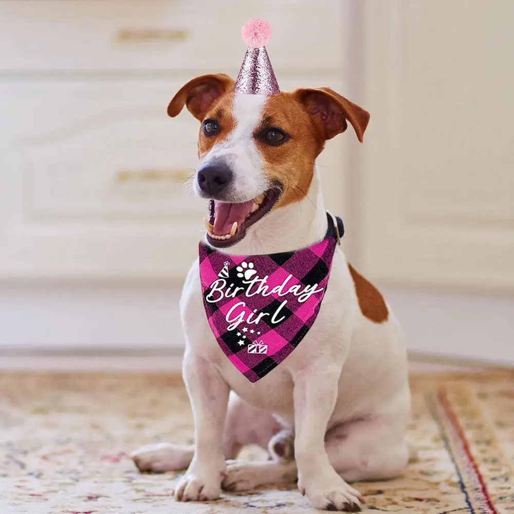 NEW Pet Birthday Party Hat Cats Dog Birthday Hat Dog Birthday Triangle Scarf Cat Accessories Party Wear Decoration Pet Product