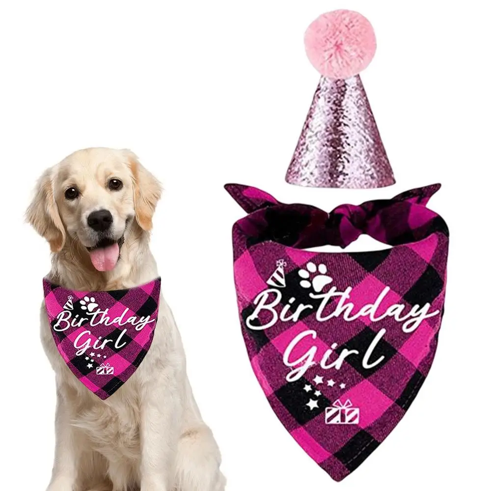 NEW Pet Birthday Party Hat Cats Dog Birthday Hat Dog Birthday Triangle Scarf Cat Accessories Party Wear Decoration Pet Product