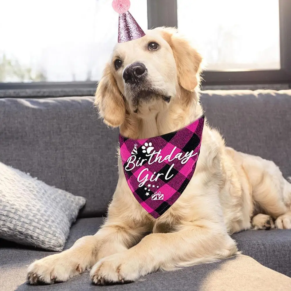 NEW Pet Birthday Party Hat Cats Dog Birthday Hat Dog Birthday Triangle Scarf Cat Accessories Party Wear Decoration Pet Product