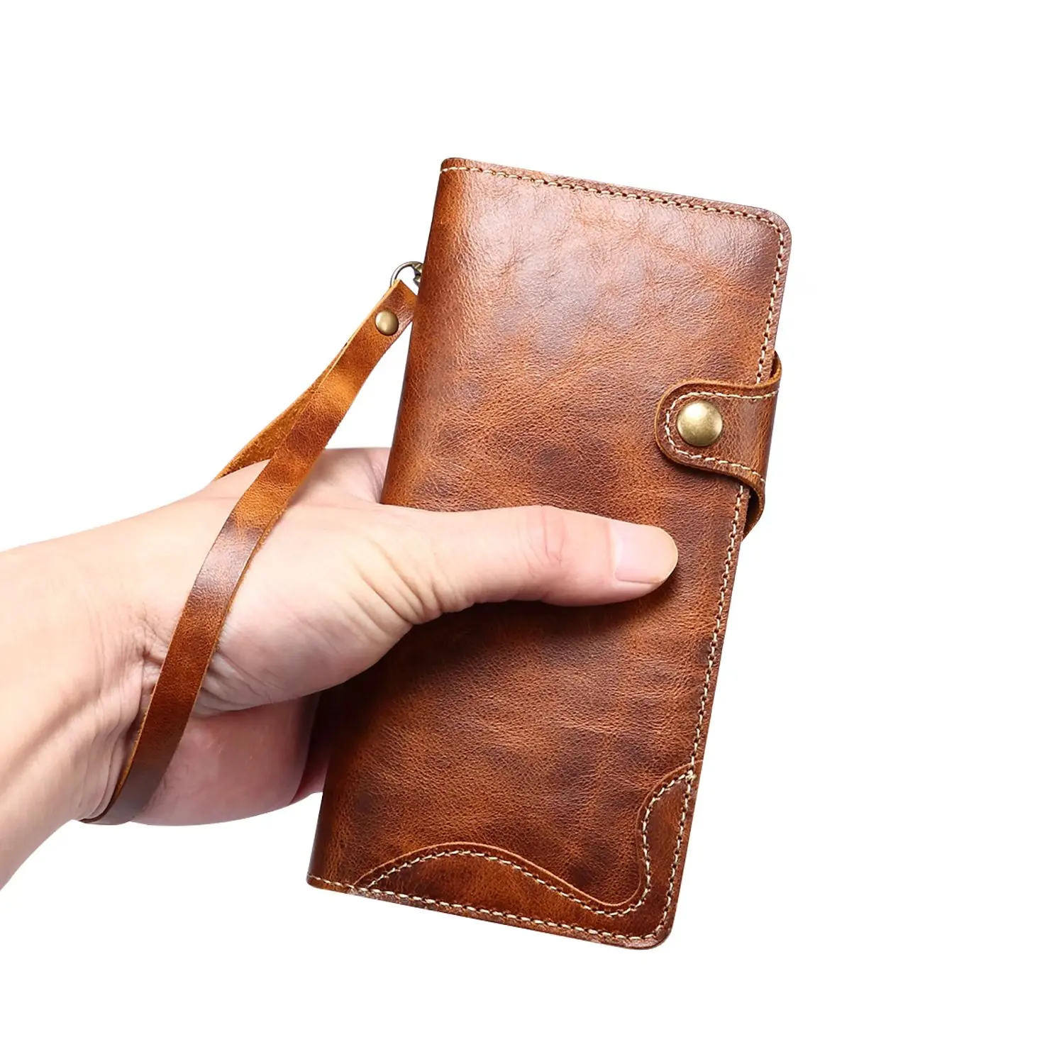 For Samsung Galaxy S23 S22 Ultra S21 S20 S10 Plus S9 Note 8 9 10 20 100% Real Cowhide Leather Case Vintage Card Bag Wallet Cover