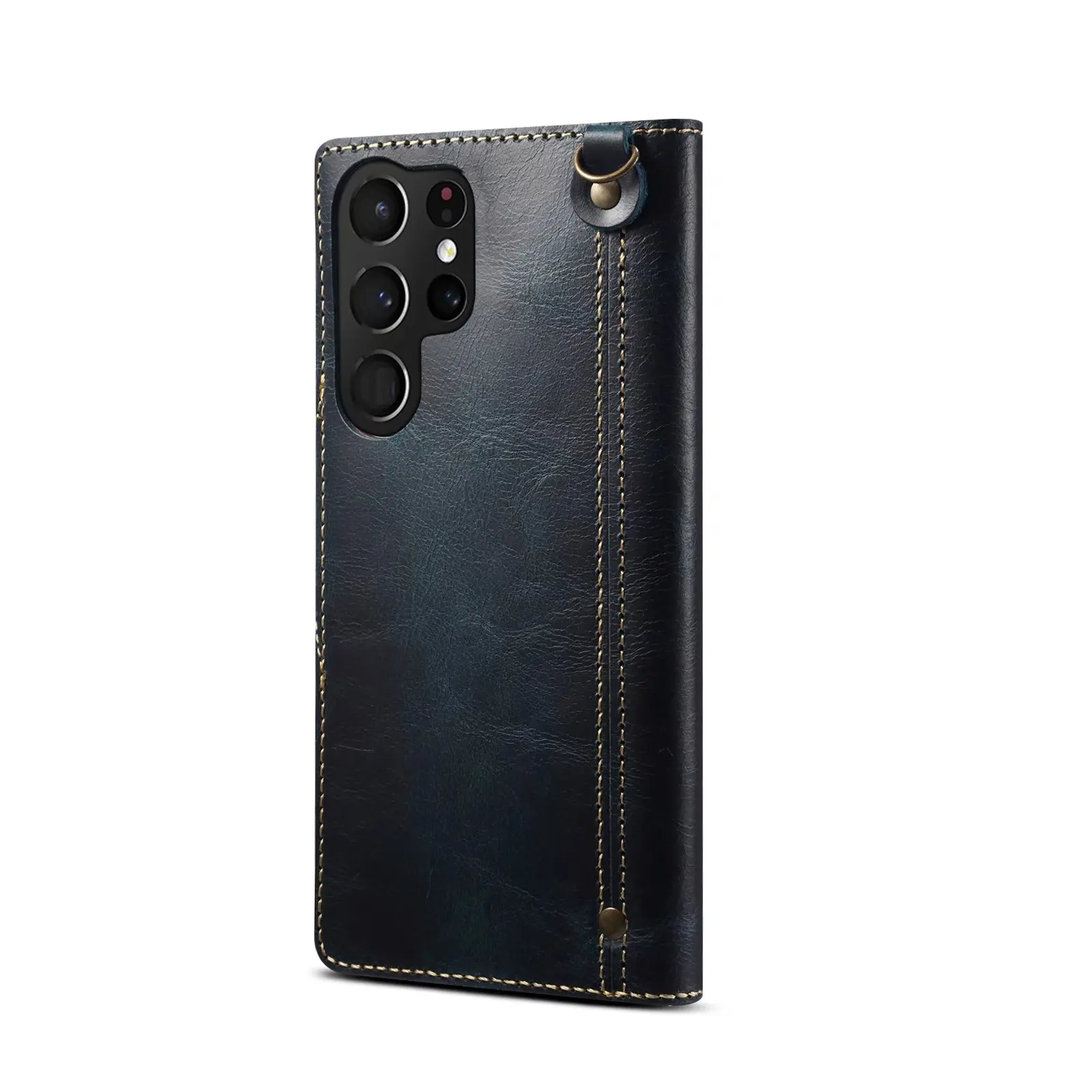 For Samsung Galaxy S23 S22 Ultra S21 S20 S10 Plus S9 Note 8 9 10 20 100% Real Cowhide Leather Case Vintage Card Bag Wallet Cover