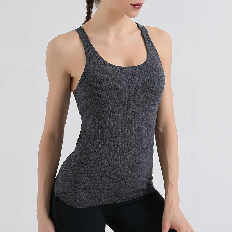 Yoga Vest Women Casual Dance Training Sports Underwear Bra With Chest Cushion Running Gym Corset Athletic Crop Top