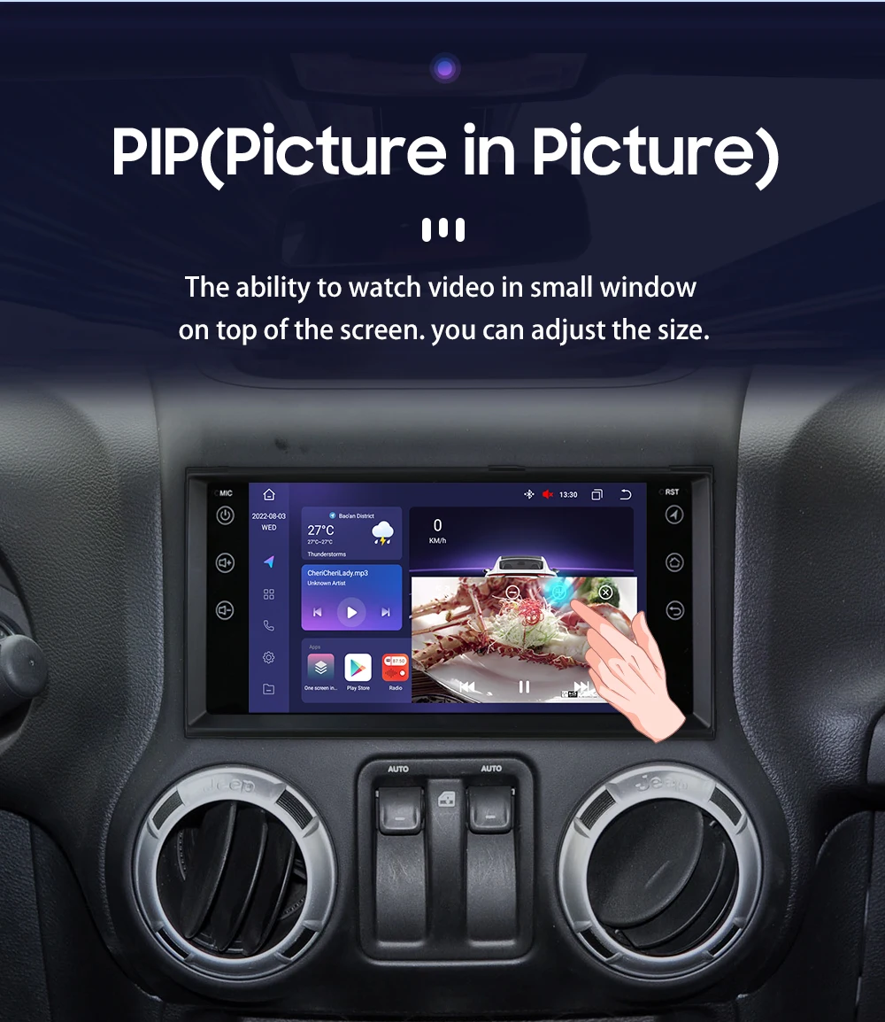 Hizpo 7 Inch Android Car Radio For Jeep Cherokee 2009 2008 2010 Wrangler Dodge Challenger Chrysler GPS Stereo NO DVD 4G Carplay