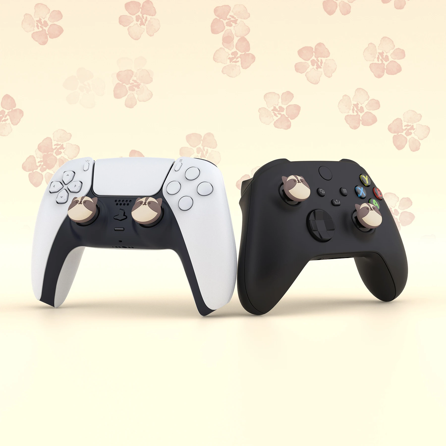 PlayVital Cute Thumb Grips Joystick Cover Thumbstick Caps for PS5/4, Xbox Series X/S, Switch Pro - Animal Series