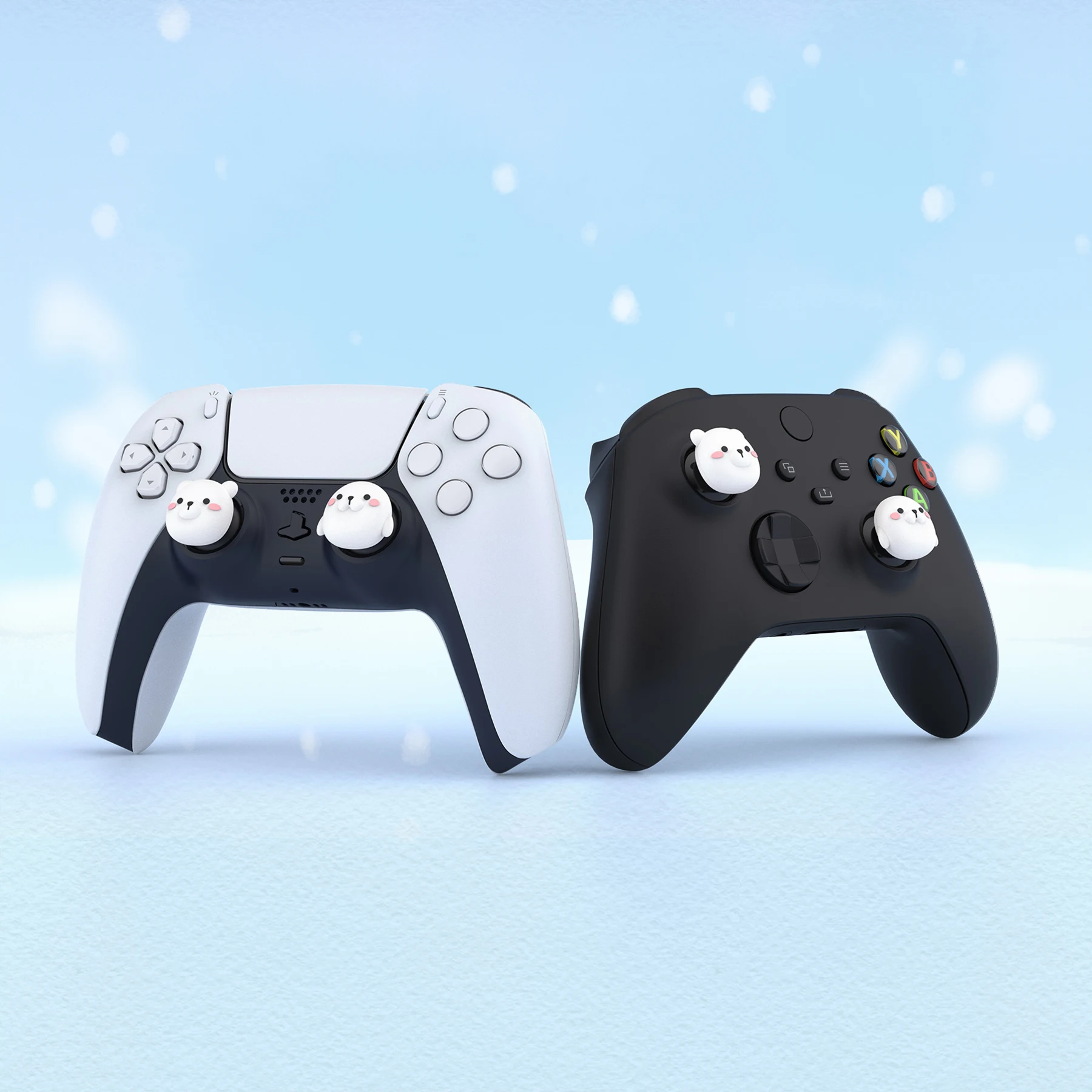 PlayVital Cute Thumb Grips Joystick Cover Thumbstick Caps for PS5/4, Xbox Series X/S, Switch Pro - Animal Series
