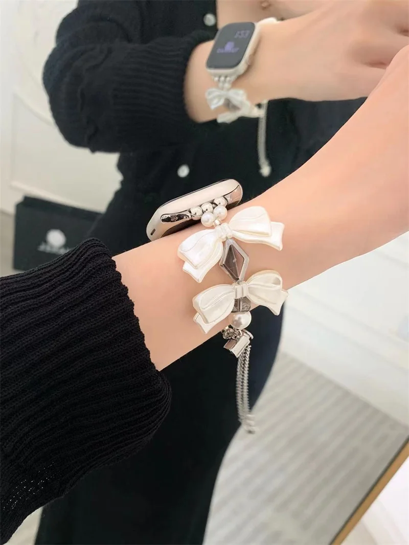 Women Jewelry strap for Apple Watch Band 45mm 44mm 38-42-40mm-41mm Luxury design Bracelet iwatch series 8 7 SE 6 5 4 Ultra 49mm