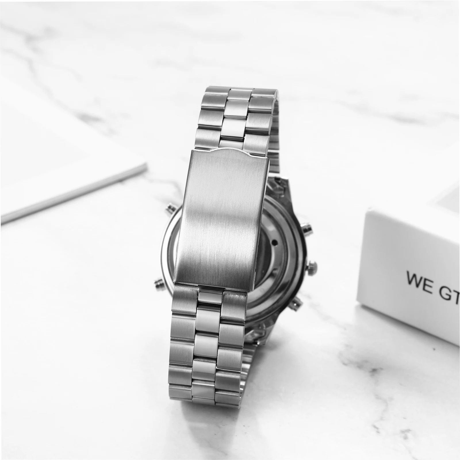 Lancardo Men's English Talking Watch Quartz Repeater Alarm Clock Wristwatch for Blind Person Father Elderly Gift New Relogios