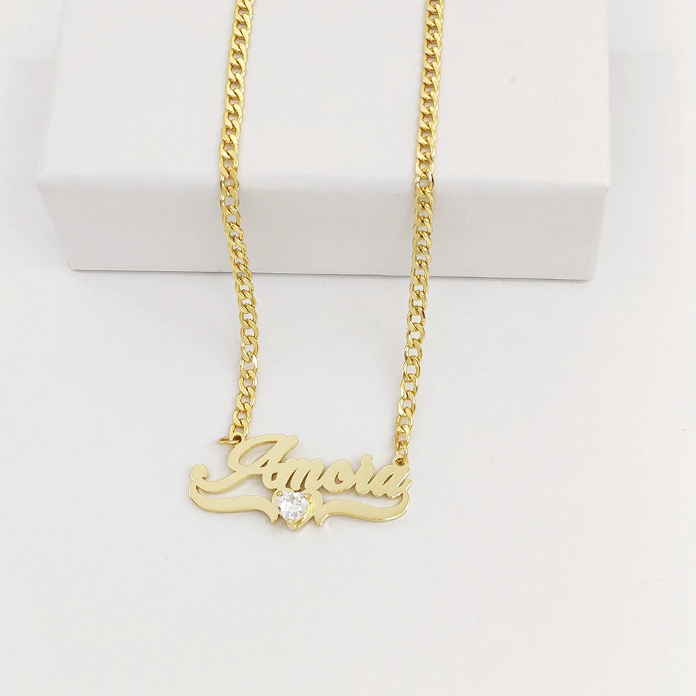 Custom Name Necklace and Earrings Set Baby Heart Necklace Small Twist Hoops Kids Earrings Birthday Gift for Girl Toddler Jewelry