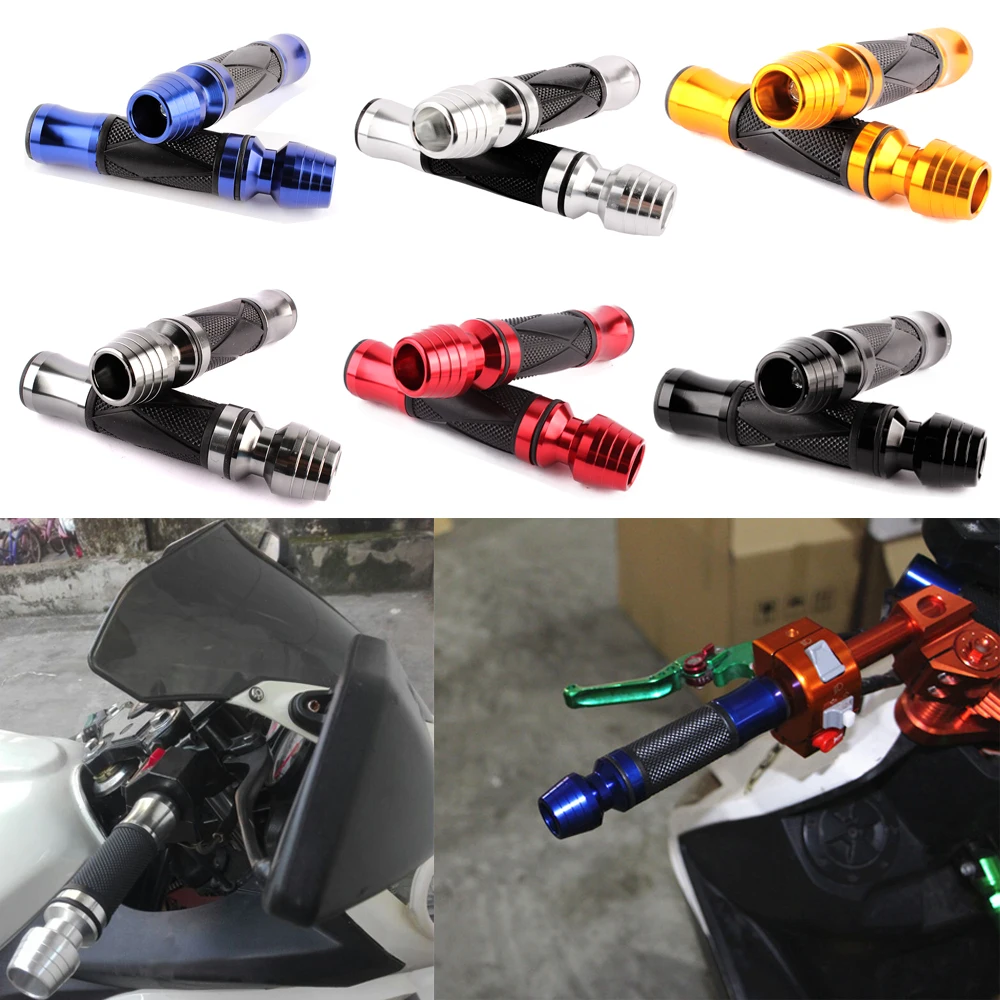 7/8" 22mm Motorcycle Throttle Hand Grips Aluminum Handle Bar End Cap Plug Grips for Kawasaki Honda Suzuki Benelli Yamaha Harley