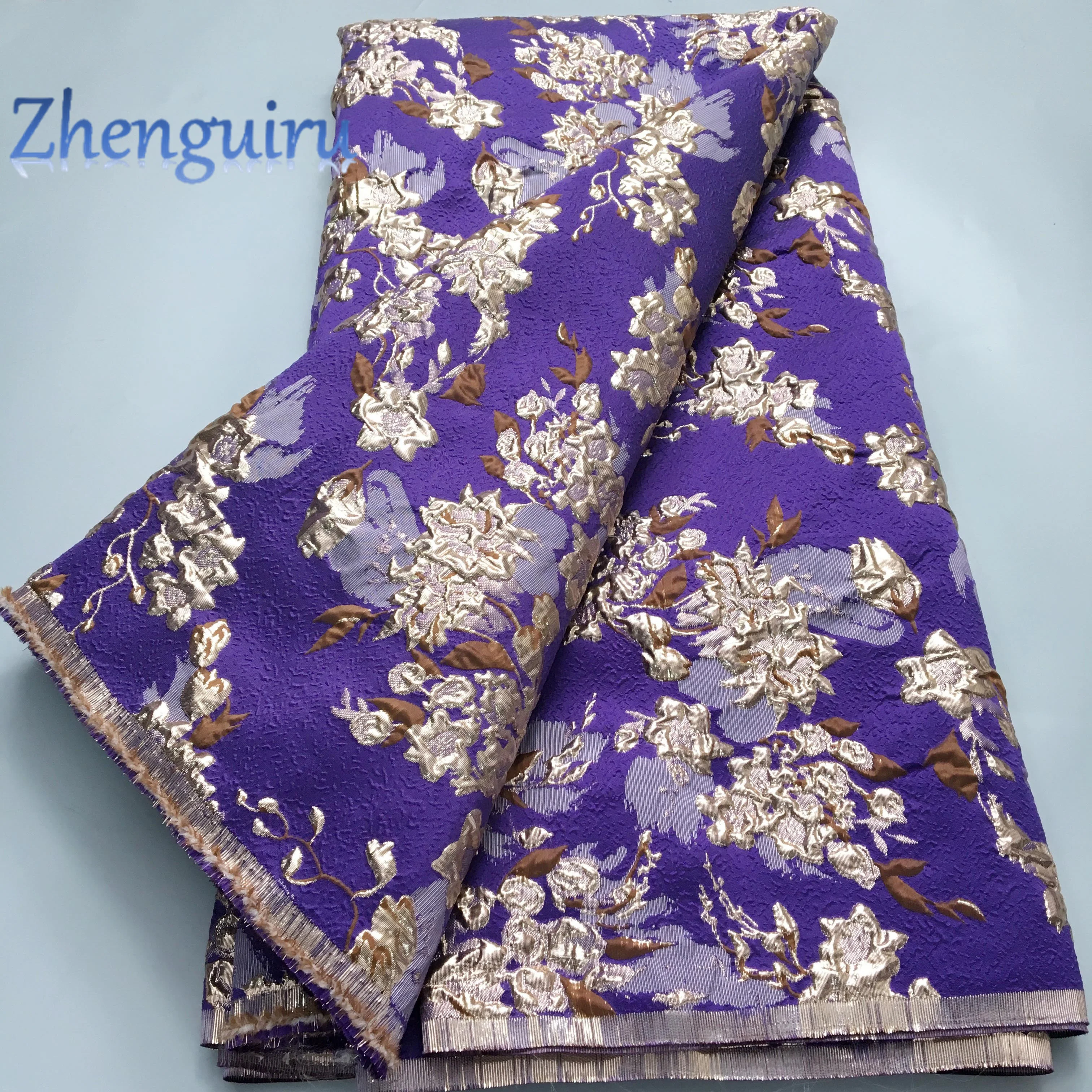 2025 French Brocade Lace Fabric 5 Yards Gilding African Lace Fabric High Quality Nigerian Bride Wedding Dress for Women A2100