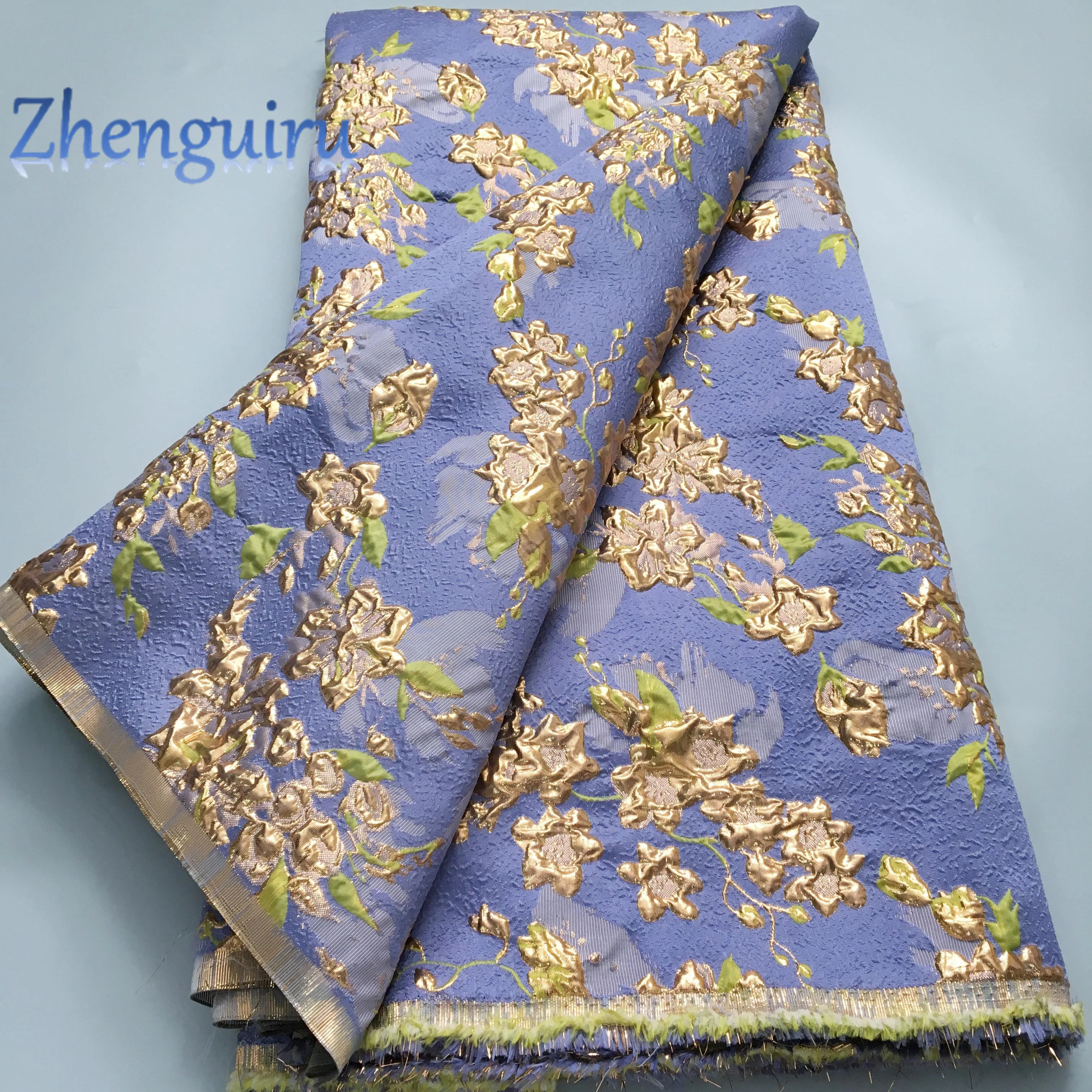2025 French Brocade Lace Fabric 5 Yards Gilding African Lace Fabric High Quality Nigerian Bride Wedding Dress for Women A2100