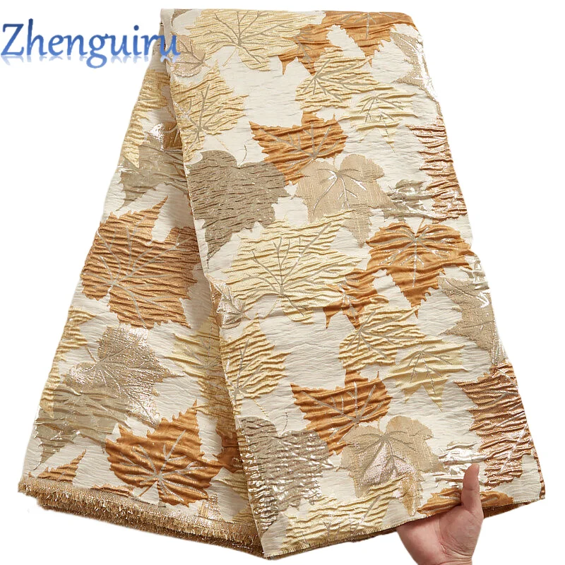2025 French Brocade Lace Fabric 5 Yards Gilding African Lace Fabric High Quality Nigerian Bride Wedding Dress for Women A2100