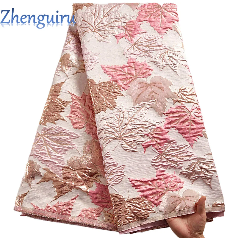 2025 French Brocade Lace Fabric 5 Yards Gilding African Lace Fabric High Quality Nigerian Bride Wedding Dress for Women A2100