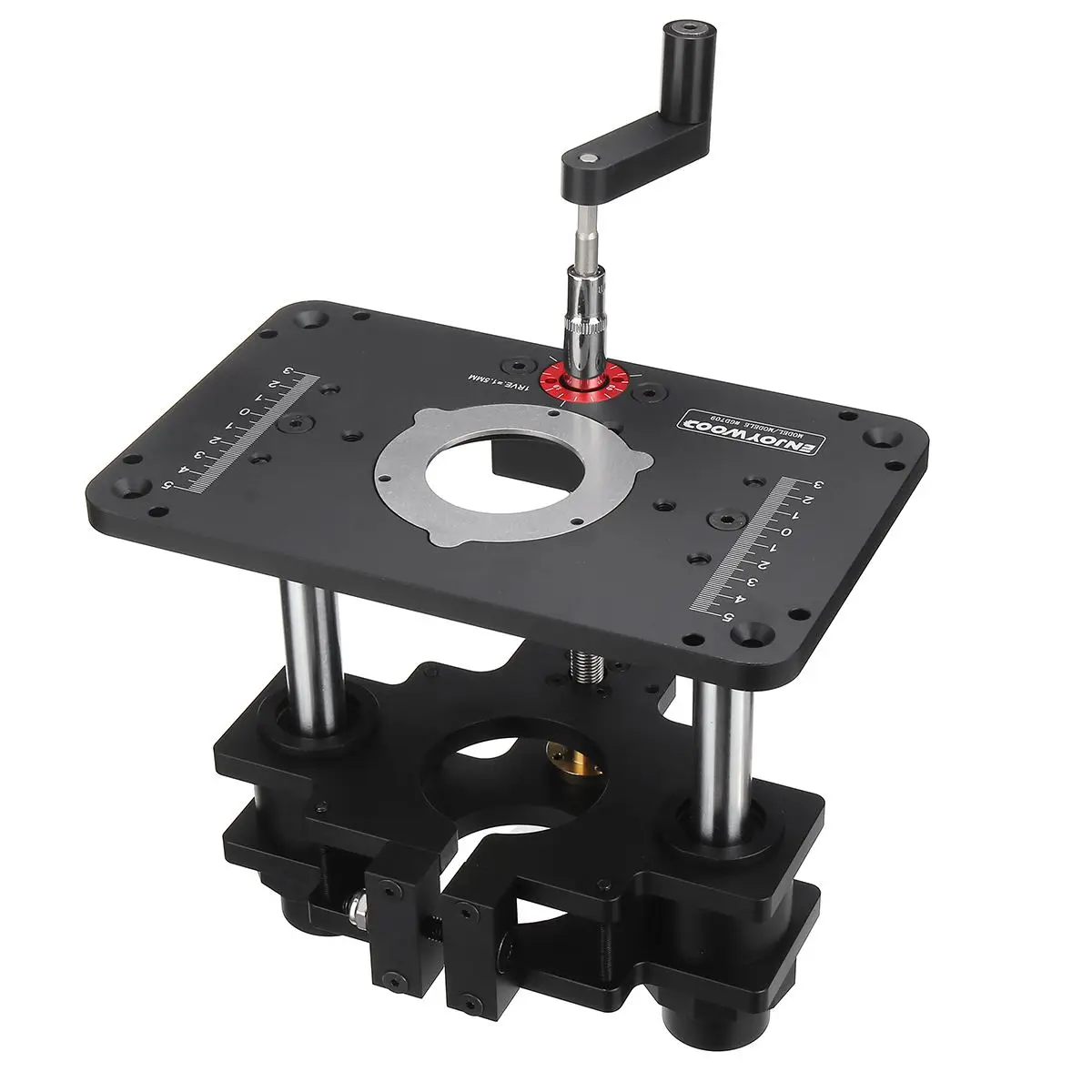 Woodworking Router Lift System and Aluminum Top Plate for 65mm 69mm Diameter Motors Workbench Trimmer Engraving Machine Tool