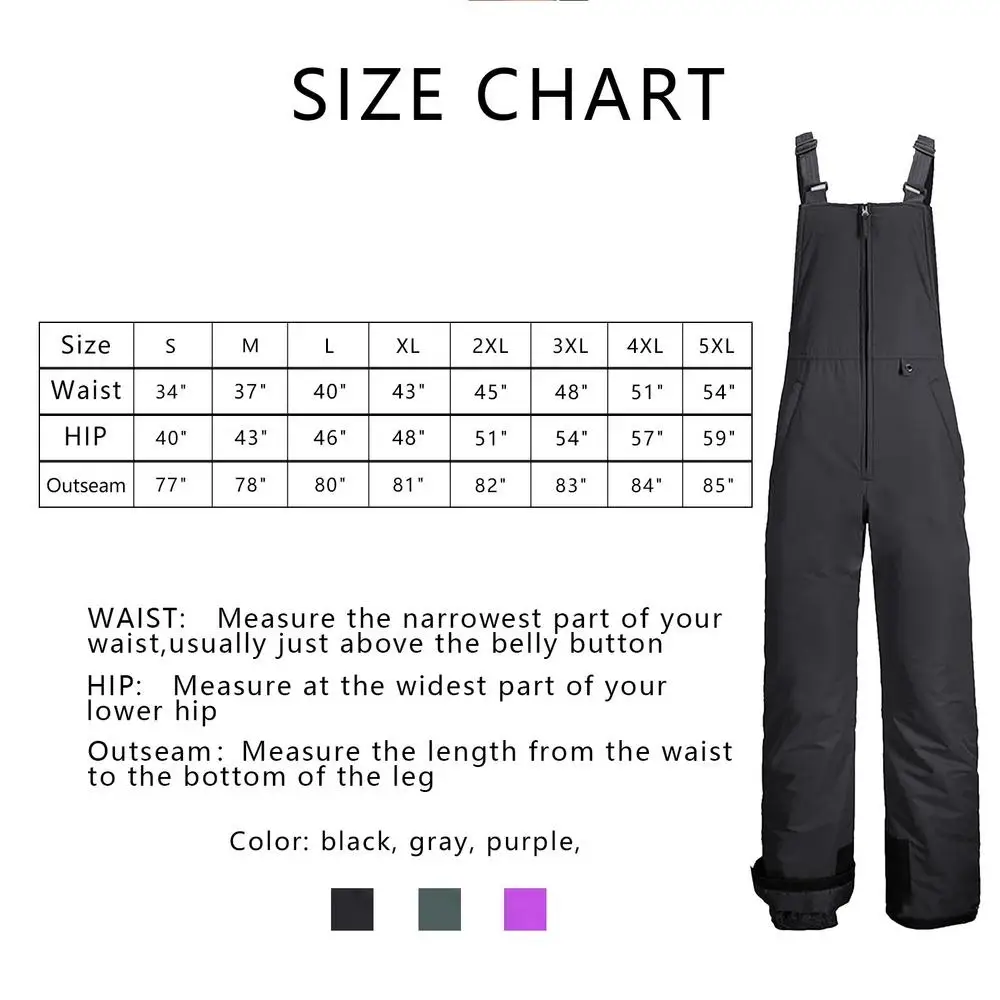 Snowboarding Bibs Snowboarding Overalls Winter Bibs Comfortable Waterproof Thickened Winter Overalls Snow Bibs Insulated