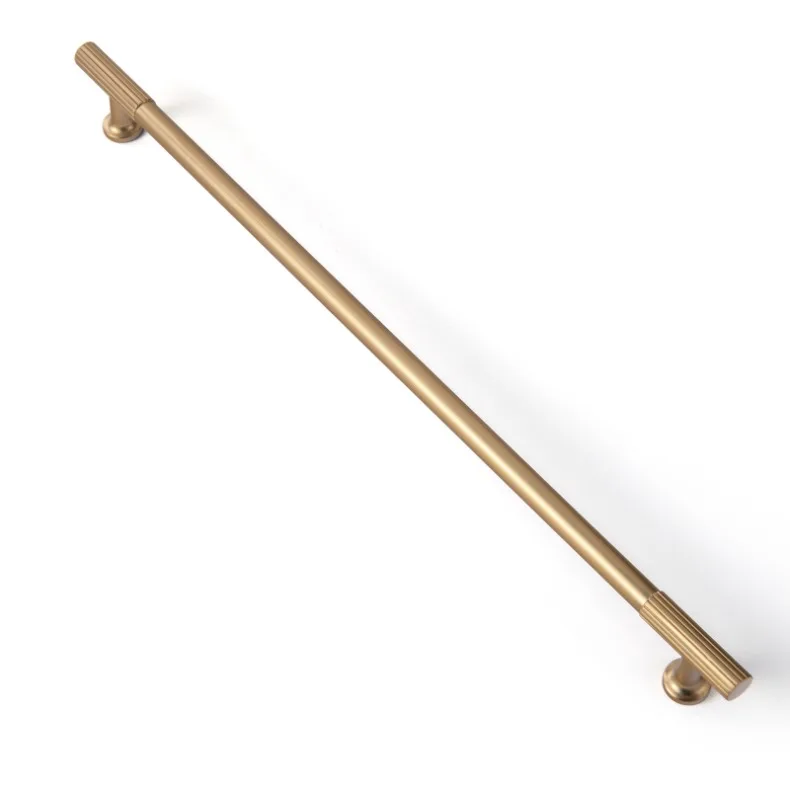 Vintage Retro Antique Brass Zinc Alloy Cabinet Handles 12.6'' Hole Center Striped Decorations Cabinet Pull Hardware for Bedroom