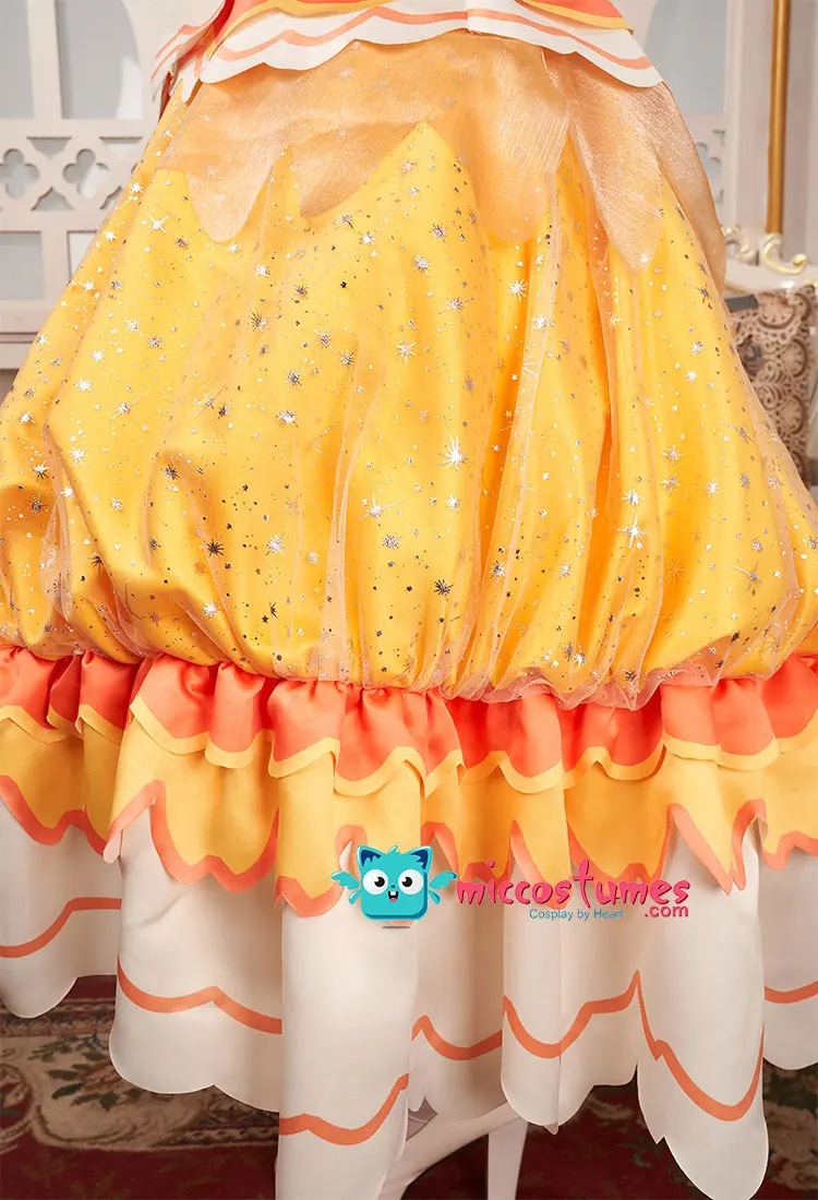 Miccostumes x akuoart Women's Princess Cosplay Costume Puff Sleeves Top and Shorts with Skirt and Gloves