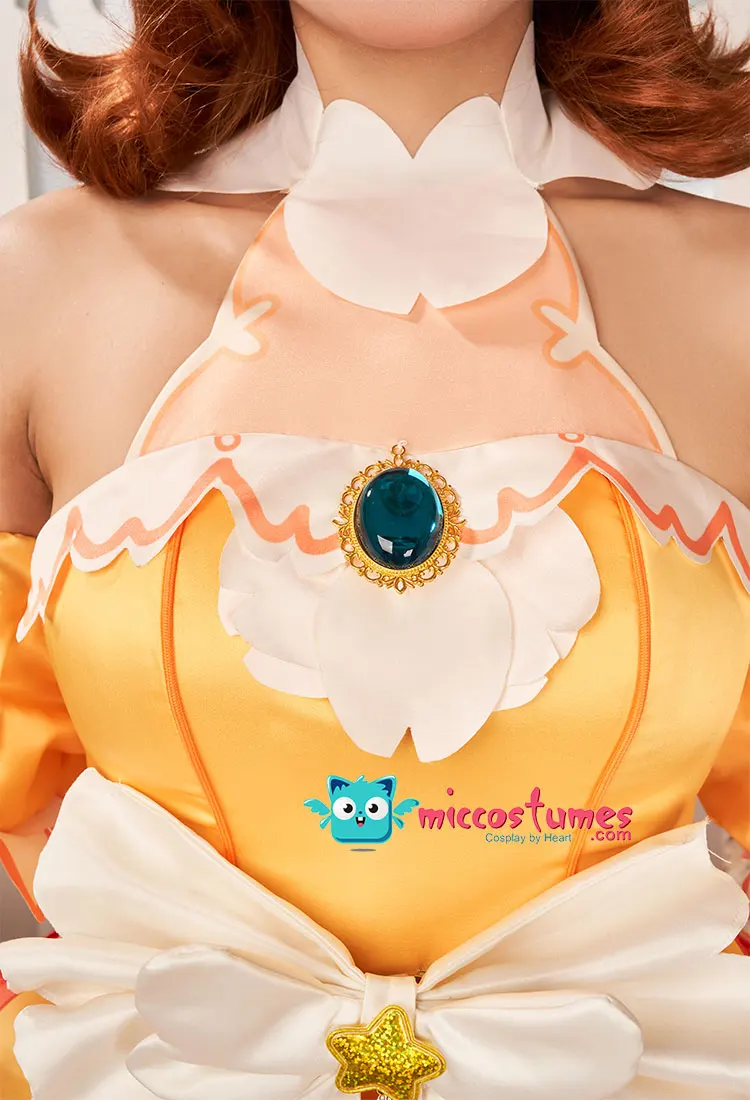 Miccostumes x akuoart Women's Princess Cosplay Costume Puff Sleeves Top and Shorts with Skirt and Gloves