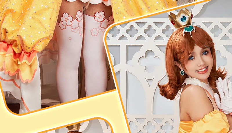 Miccostumes x akuoart Women's Princess Cosplay Costume Puff Sleeves Top and Shorts with Skirt and Gloves