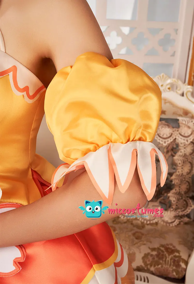 Miccostumes x akuoart Women's Princess Cosplay Costume Puff Sleeves Top and Shorts with Skirt and Gloves