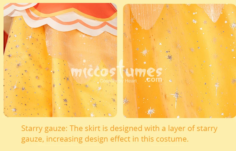 Miccostumes x akuoart Women's Princess Cosplay Costume Puff Sleeves Top and Shorts with Skirt and Gloves