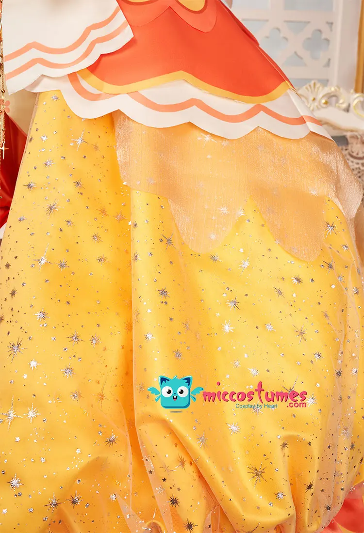 Miccostumes x akuoart Women's Princess Cosplay Costume Puff Sleeves Top and Shorts with Skirt and Gloves