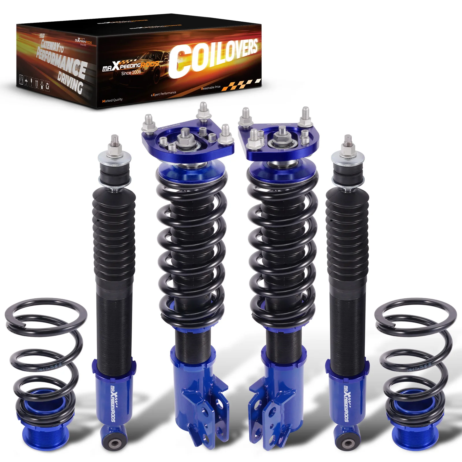 Complete Coilovers for Ford Mustang Base SN95 Convertible Coupe 1994-2004 Height Adjustable Shock Absorber Coilovers Suspension
