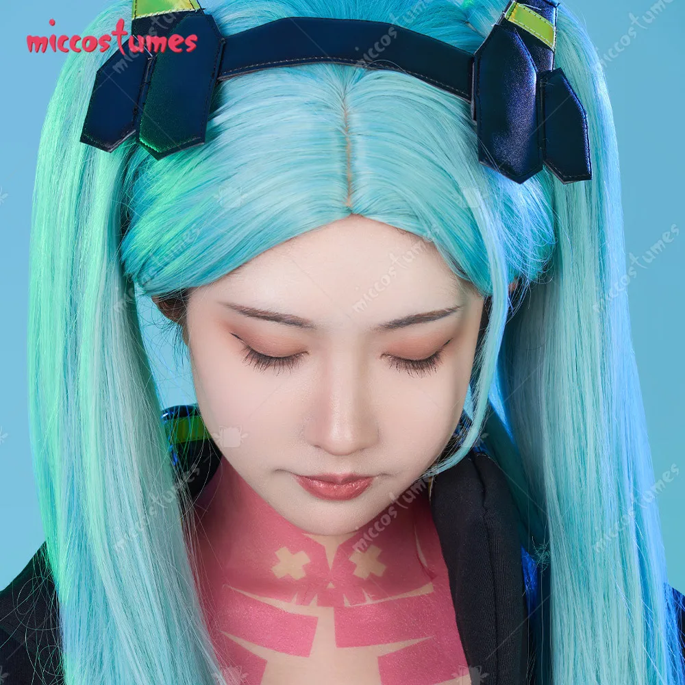 Miccostumes Women's Black Cosplay Costume Jacket Set with Tattoo Stickers