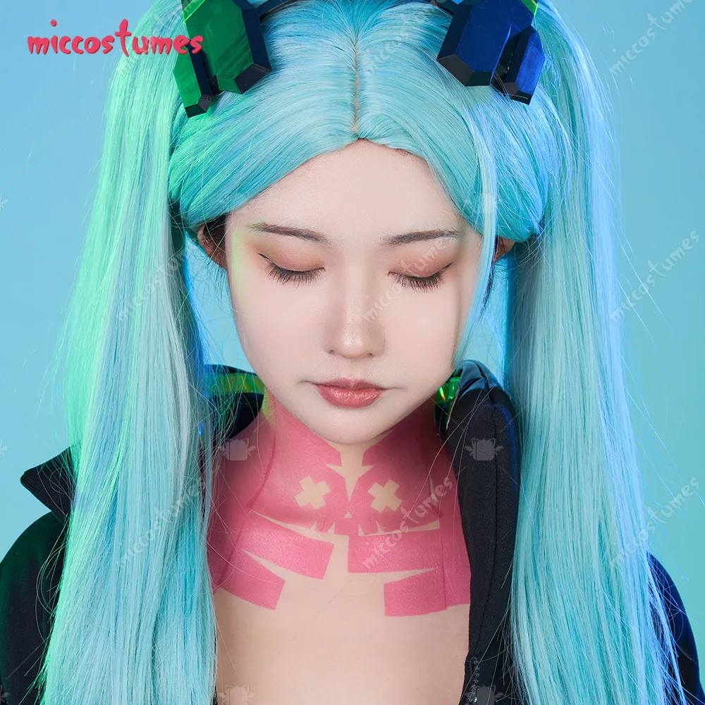 Miccostumes Women's Black Cosplay Costume Jacket Set with Tattoo Stickers