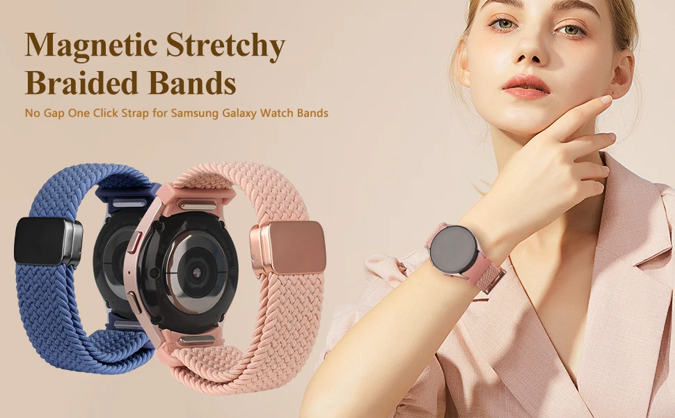 Braided Band For Samsung Galaxy Watch 6 4 classic/5 Pro 45mm 47mm 43mm 44mm 40mm No Gaps correa bracelet Galaxy watch 6 strap