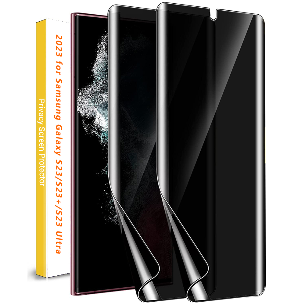 for Samsung Galaxy S24 Ultra S24+ Privacy Screen Protector [Support Fingerprint ID] Anti-Spy Full Adhesive Flexible Film