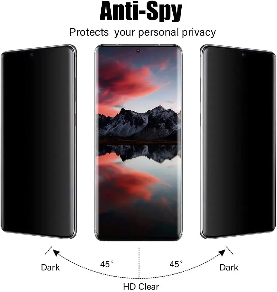 for Samsung Galaxy S24 Ultra S24+ Privacy Screen Protector [Support Fingerprint ID] Anti-Spy Full Adhesive Flexible Film
