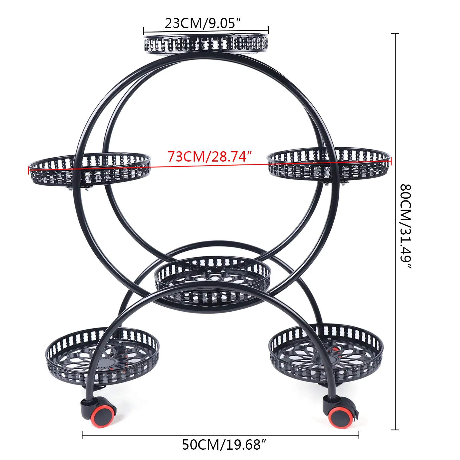 Metal Plant Stands 6 Pots Plants Flower Stand for Patio Garden Living Room Corner Balcony Bedroom Black / White