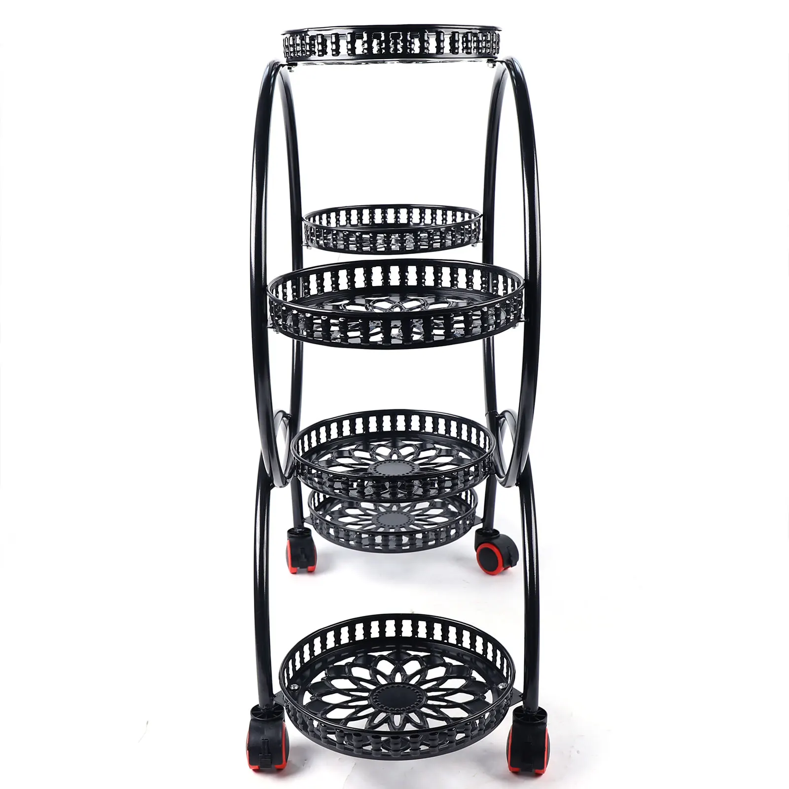 Metal Plant Stands 6 Pots Plants Flower Stand for Patio Garden Living Room Corner Balcony Bedroom Black / White