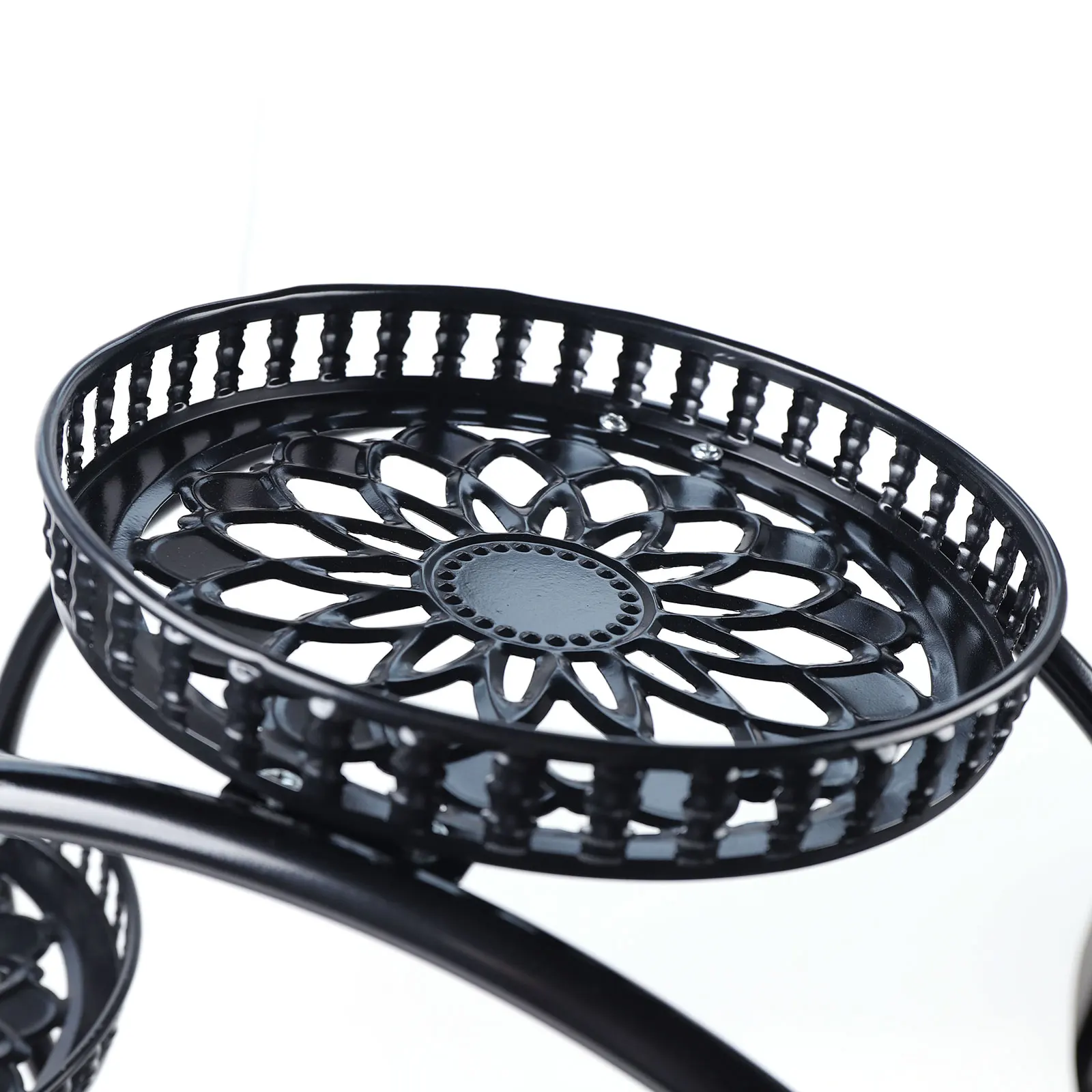 Metal Plant Stands 6 Pots Plants Flower Stand for Patio Garden Living Room Corner Balcony Bedroom Black / White