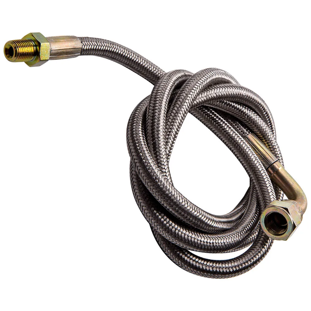 90 Degree Oil Feed Line 41" T3 T4 T3 T4 T04E T66 T67 T70 GT35 GT45 4-AN 1/8 PNT